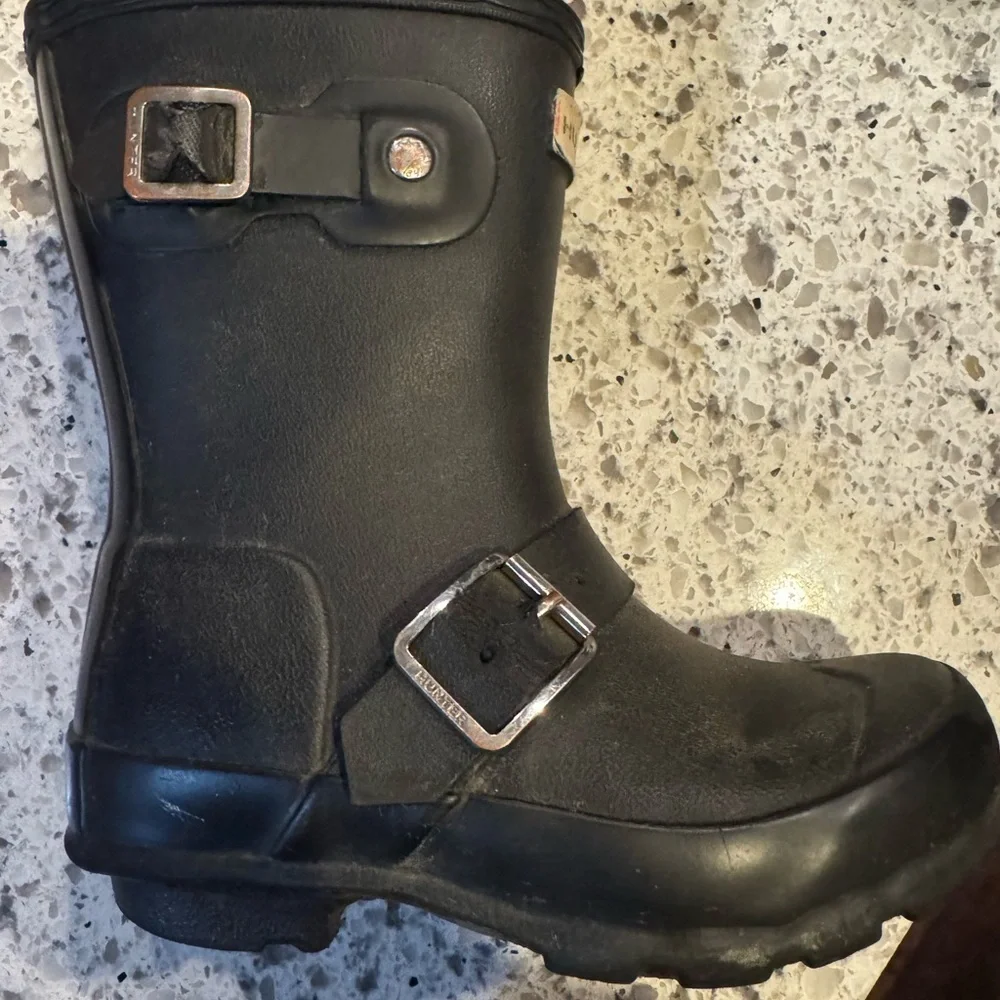 Hunter Kids Classic Black Biker Rain Boots| Discontinued|
